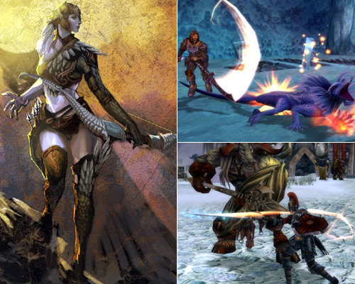 유러피안 판타지 게임 ‘룬즈오브매직:고대왕국’의 원화(오른쪽 큰 이미지)와 실제 플레이 장면.