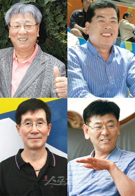 야구스타 아들을 둔 아버지들은 어떤 삶을 살아갈까. 이승엽(오릭스)의 아버지 이춘광 씨, 류현진(한화)의 아버지 류재천 씨, 
김현수(두산)의 아버지 김진경 씨, 김광현(SK)의 아버지 김인갑 씨(왼쪽부터 시계방향)는 “야구선수 아버지는 아들 따라 도는 인생이지만 
다시 태어나도 야구선수 아버지로 살아가겠다”고 말했다. 자랑스러운 아들 때문에 뒷바라지도 힘들지 않았다고 한다. 스포츠동아 DB.