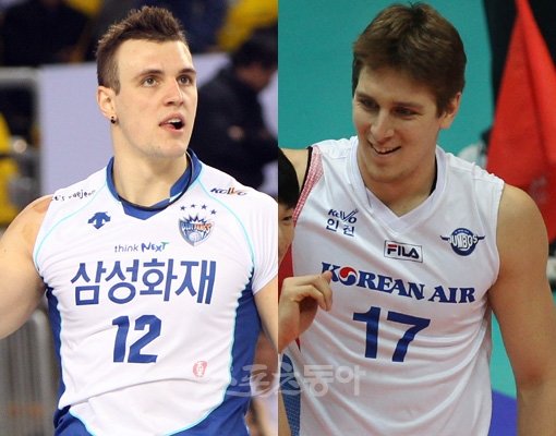 삼성화제 가빈, 대한항공 에반 (왼쪽부터). 스포츠동아DB