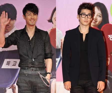 MBC 드라마 \'최고의사랑\'의 차승원과 윤계상. 차승원은 자존심이 강한 연예계 톱스타 독고진 역을 맡았으며 윤계상은 훈남에 성격까지 좋은 한의사 윤필주 역을 맡았다. 동아일보 화상DB