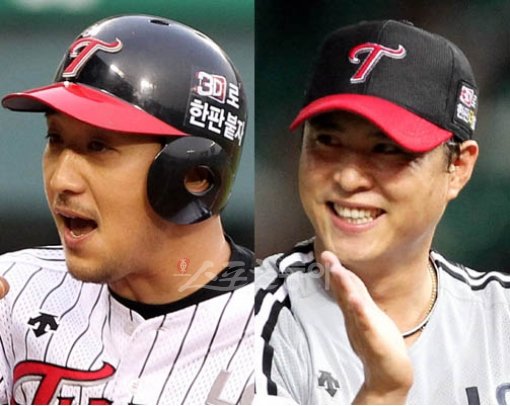 LG 트윈스 이택근·송신영. 스포츠동아DB