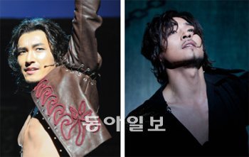 영국 웨스트엔드 흥행작인 뮤지컬 ‘조로’는 배우에 따라 작품의 느낌이 다르다. 조승우(왼쪽)는 코믹한 모습을 잘 살린 인간적인 조로를 보여준 반면 김준현은 남성미가 강하고 액션의 선이 호쾌해 여우(스페인어 조로의 원뜻)보다 퓨마에 가까운 조로를 보여줬다. 쇼팩 제공