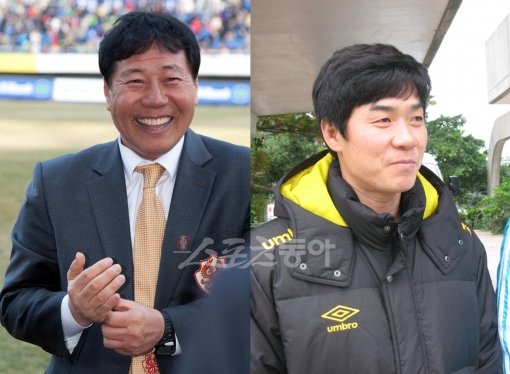 올 시즌 초반 한일 프로축구에서 ‘시민구단 돌풍’을 일으키고 있는 광주FC 최만희 감독(왼쪽)과 사간도스 윤정환 감독은 스포츠동아와 지상토크를 통해 팀 운영에 대해 구체적으로 털어놓았다. 사진제공｜광주FC, 스포츠동아DB