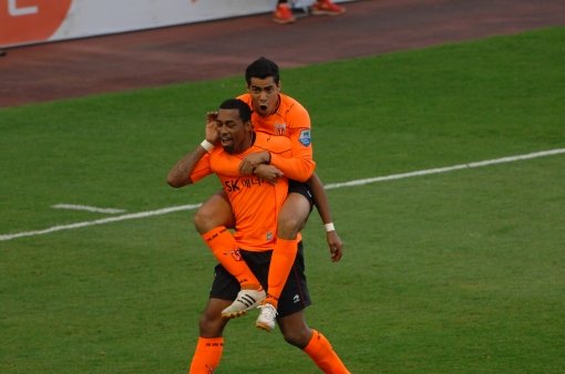 제주가 K리그 선두에 나선 가운데 시즌 초반 ‘흥행’에도 성공하고 있다. 제주의 호벨치가 7일 대구전에서 선제골을 넣은 뒤 세리머니를 하고 있다. 사진제공|제주유나이티드