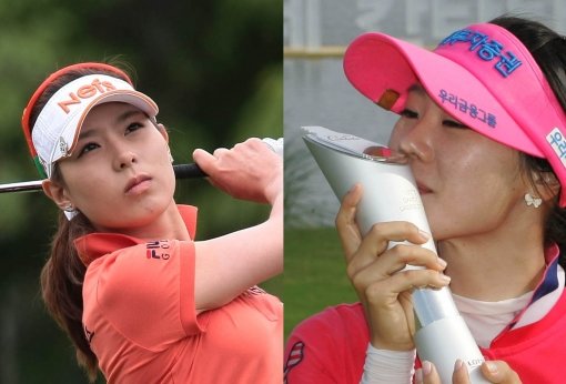 김자영(왼쪽)-정혜진. 사진제공｜KLPGA