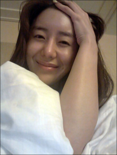 윤정희 민낯 응원. 사진=윤정희 트위터