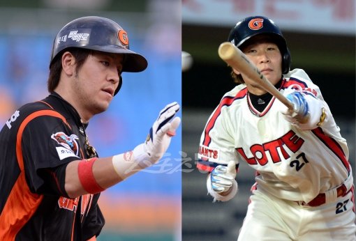 강민호(왼쪽)-용덕한. 스포츠동아DB