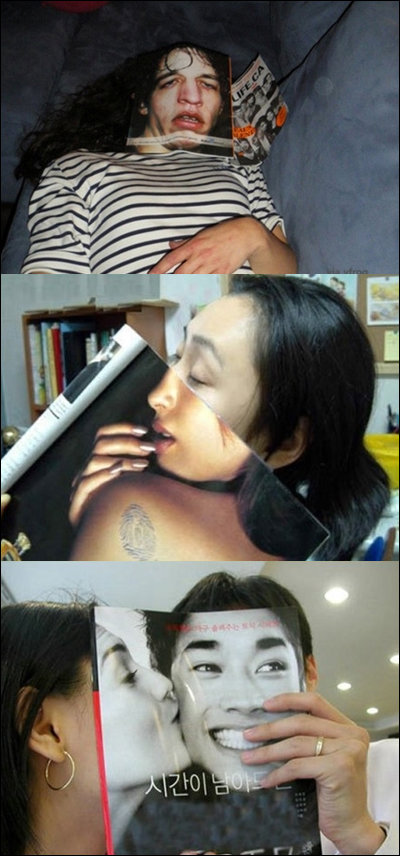 ‘책 읽다 잠든 여동생’등 착시 사진 잇달아 공개. 사진=온라인 커뮤니티