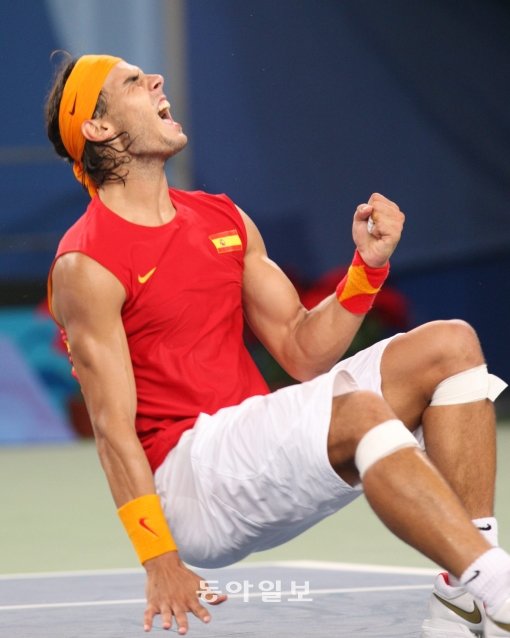 2008년 베이징 올림픽 우승 당시의 나달. 올림픽사진공동취재단