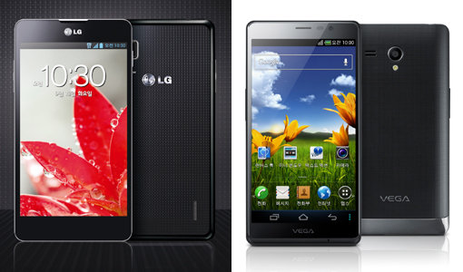 애플과 삼성전자가 신제품을 내놓고 글로벌 스마트폰 시장에서 전면전을 벌이는 가운데 LG전자와 팬택도 자존심 회복을 위해 야심작 ‘옵티머스G’(왼쪽)와 ‘베가 R3’를 출시하며 경쟁에 가세했다. 사진제공|LG전자·팬택