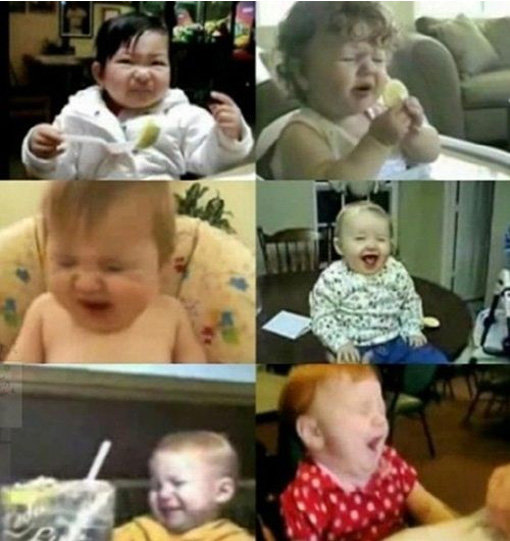 ‘레몬 먹는 아기표정’