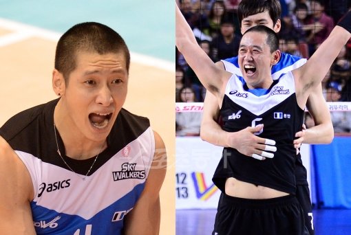 문성민(왼쪽)-최태웅. 스포츠동아DB