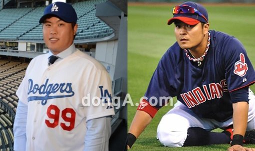 LA 다저스 류현진-클리블랜드 인디언스 추신수. 사진=LA 다저스 공식 페이스북, 동아닷컴DB