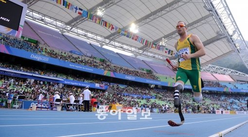 피스토리우스의 지난 2011 대구세계육상대회 당시 모습. 동아일보DB