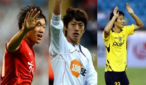 (왼쪽에서부터)박지성-이청용-지동원. 스포츠동아DB