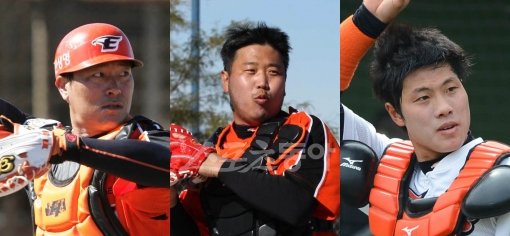 (왼쪽에서부터)신경현-최승환-정범모. 사진제공｜한화이글스, 스포츠동아DB