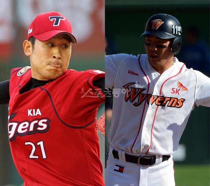 윤석민(왼쪽)-정근우. 스포츠동아DB