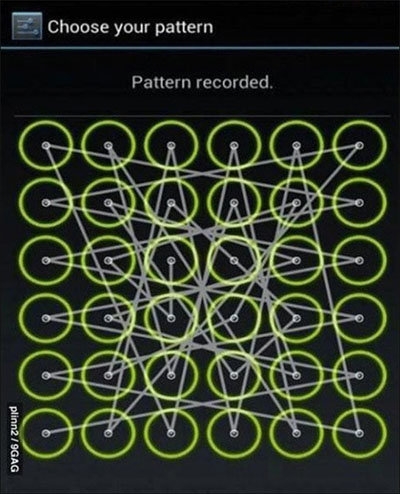 ▲ 외우기 힘든 잠금 패턴