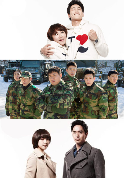 밤 11시 지상파를 위협하는 케이블채널 tvN의 대표적인 프로그램인 ‘막돼먹은 영애씨11’, ‘푸른거탑’, 월화드라마 ‘나인: 아홉 번의 시간여행’(맨 위 사진부터 아래로). 사진제공|tvN