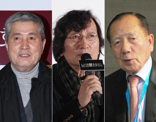 임권택-정지영-김동호(왼쪽부터). 사진｜영화제작소 보임·아우라픽처스·스포츠동아DB