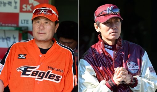 김성한 코치-이강철 코치(오른쪽). 스포츠동아DB