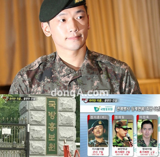 ‘국방부 연예병사 비’