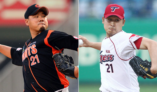 롯데 송승준-KIA 윤석민. 사진｜스포츠동아DB·스포츠코리아