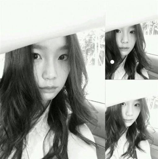 태연 흑백 사진