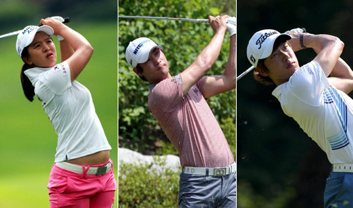 골퍼 김세영-김대현-김태훈(왼쪽부터). 사진제공｜KLPGA·JNA GOLF·KPGA