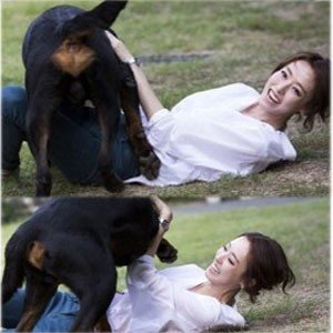 이다희 맹견과 즐거운 한때