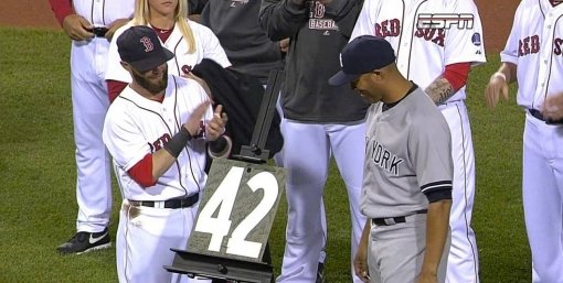 보스턴 레드삭스, 마리아노 리베라에 선물 증정. 사진=ESPN 페이스북 캡처