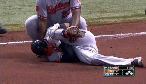 볼티모어 오리올스 매니 마차도 부상. 사진=해당 경기 캡처