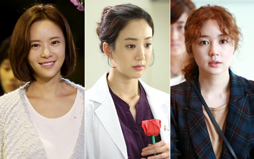 연기자 황정음-정려원-윤은혜(맨 왼쪽부터). 사진제공|KBS·MBC