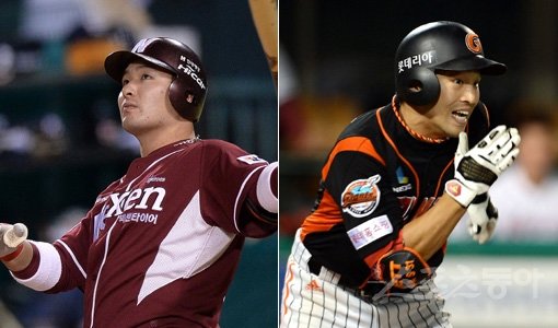 넥센 박병호(왼쪽)와 롯데 손아섭이 2013골든글러브 최다득표 수상을 놓고 경쟁한다. 성적은 박병호가, 포지션 경쟁력은 손아섭이 우세하다. 스포츠동아DB