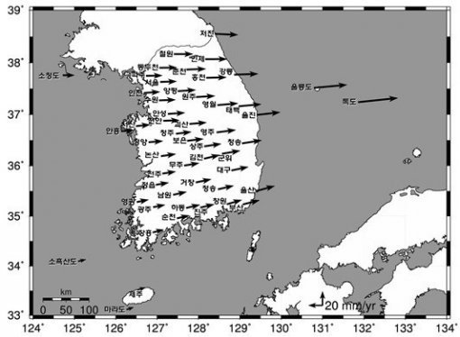 한반도 동쪽 이동