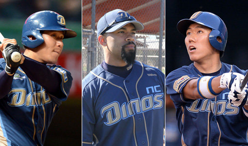 NC 조영훈-테임즈-모창민(왼쪽부터 순서대로). 사진|스포츠동아DB·NC 다이노스