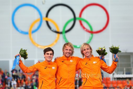 2014 소치 동계올림픽 스피드스케이팅 남자 500m 시상식 장면. 사진=GettyImages/멀티비츠