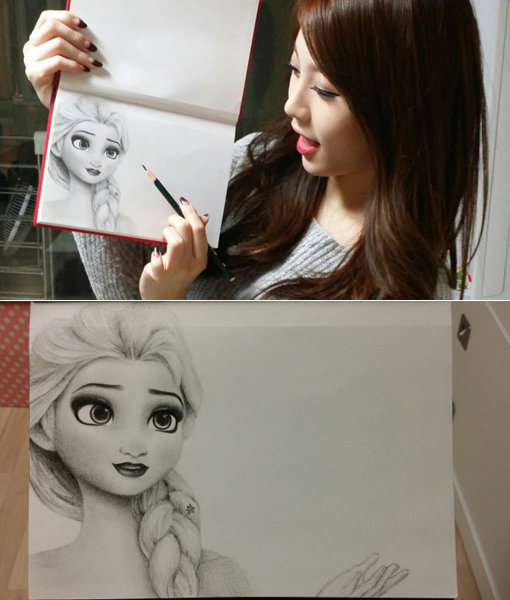 유라 그림실력-아이돌 3대 화백