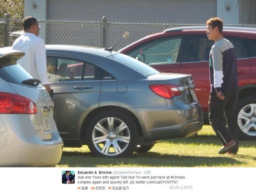 윤석민. 사진=에두왈도 엔시나 트위터 캡처