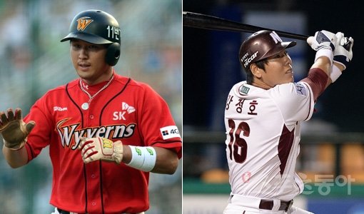 현역 최고의 타자 중 한명으로 꼽히는 SK 최정(왼쪽 사진)과 거포 유격수인 넥센 강정호는 실력과 가능성, 여러 여건을 종합했을 때 한국프로야구에서 메이저리그로 직행할 타자 1호 후보다. 스포츠동아DB