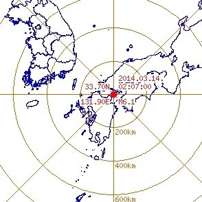 일본 지진 규모 6.1. 사진=기상청