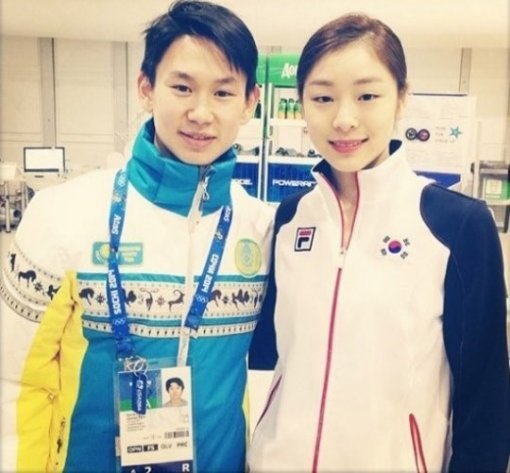 데니스 텐(왼쪽)-김연아. 사진｜데니스 텐 인스타그램