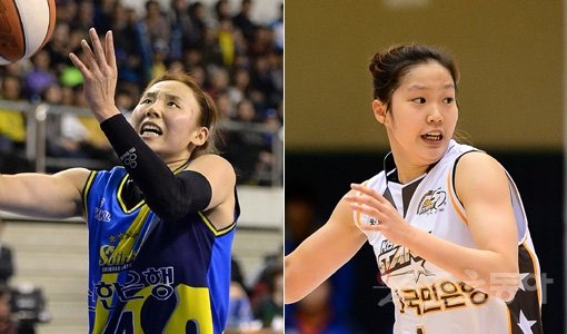 신한은행 최윤아-KB스타즈 홍아란(오른쪽). 스포츠동아DB