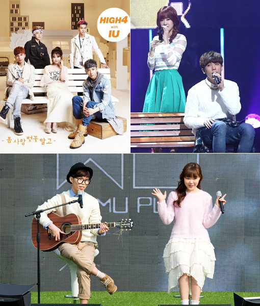 ‘감미로운 발라드는 봄바람을 타고….’ 남녀가수들이 혼성 듀엣곡을 잇따라 내놓으며 달콤한 발라드곡으로 귀를 간질이고 있다. 아이유와 신인 남성그룹 하이포, 정기고와 씨스타의 소유, 남매인 악동뮤지션(왼쪽 위부터 시계방향으로) 등이 한 팀을 이루었다. 사진제공|N.A.P엔터테인먼트·동아닷컴DB·YG엔터테인먼트