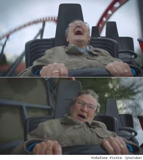 ‘롤러코스터 처음 탄 할머니’. 사진｜영상캡처