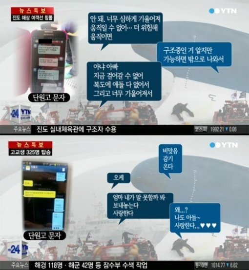 진도 여객선 세월호 침몰 사고, 엄마 내가 말 못할까봐. 사진=YTN 보도화면 캡처.