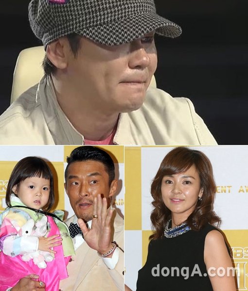 양현석 대표(위)-추사랑·추성훈(아래 왼쪽부터)-야노시호. 방송캡처-동아닷컴DB