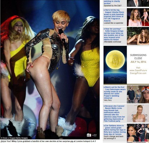 마일리 사이러스. 사진출처 | 데일리메일