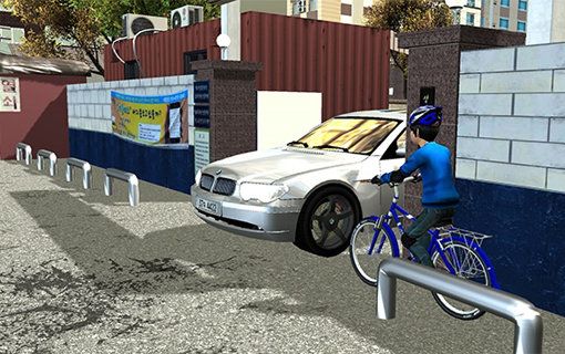 ‘자전거 안전교육 시뮬레이터’는 청소년들에게 안전의 중요성을 알려주는 게임이다. 사진제공｜제로원크래프트