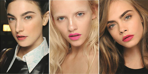 입술 컬러 선택이 14일 ‘키스데이’ 데이트를 좌우한다. 청순미를 부각시키고 싶을 땐 코랄빛(왼쪽), 귀여운 느낌은 핑크(가운데), 섹시미를 강조하고 싶을 땐 레드(오른쪽)로 포인트를 주는 것이 좋다. 사진제공｜맥